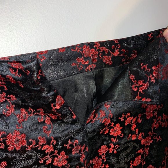 anne.x silk red and black skirt - Picture 3 of 4